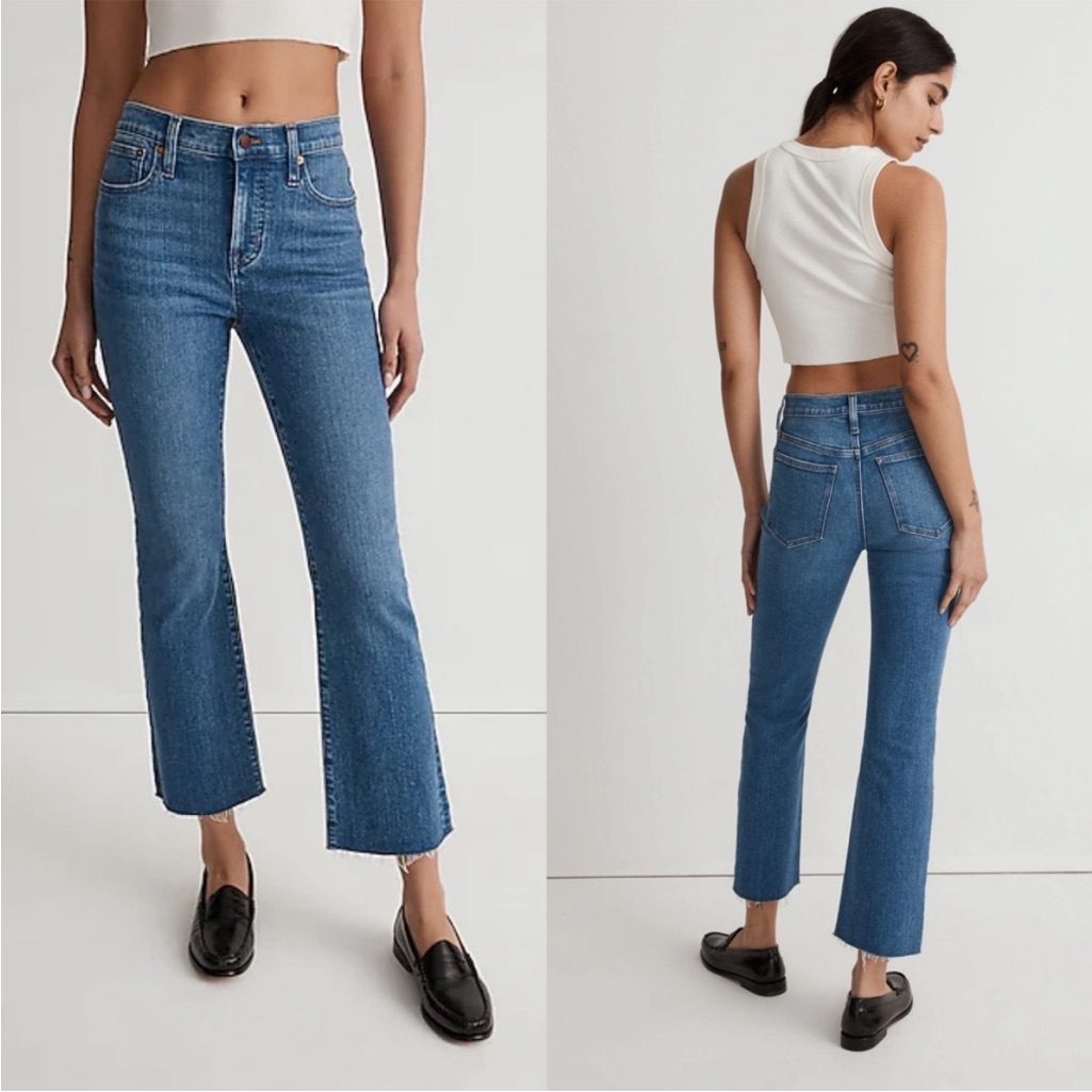 Nwot Madewell Kick-Out Crop Jean In Cherryville Wash, Sz 31